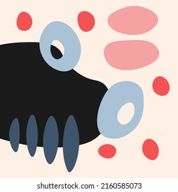 Ilustración moderna con formas abstractas planas simples