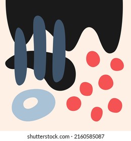 Modern illusration with simple flat abstract shapes