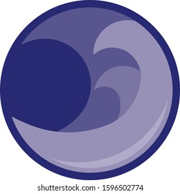 Modern illustrated circular blue water bubble with waves inside vector graphic design logo concept template easy to edit
