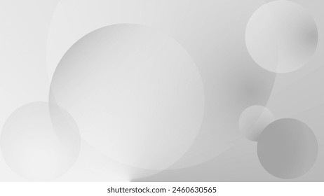 modern illustration background vector design  simple geometric circle shape  Subtle gradients of white and gray  Overlap to create light and shadow.