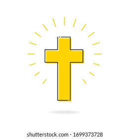
Modern illustration of christian cross icon