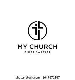 Modern Illustration Circle Church Religion Logo Stock Vector (Royalty ...