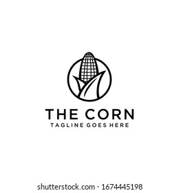 Modern illustration Corn beans are still wrapped in leather that is maintained quality logo design.