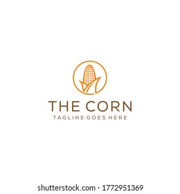 Modern illustration Corn beans are still wrapped in leather that is maintained quality logo design.