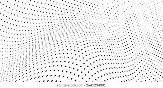 Modern illustration dotted halftone gradient texture. Vanishing polka dot abstract simple design modern