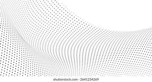 Modern illustration dotted halftone gradient texture. Vanishing polka dot abstract simple