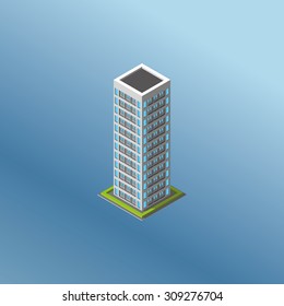 Modern illustration of an Isometric Building. 3d building icon