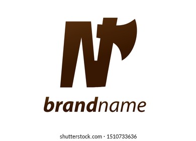 Modern illustration logo design initial N combine with ax.