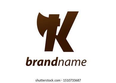 Modern illustration logo design initial K combine with ax.