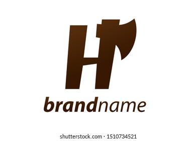 Modern illustration logo design initial H combine with ax.