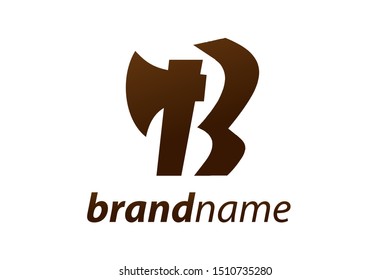 Modern illustration logo design initial B combine with ax.