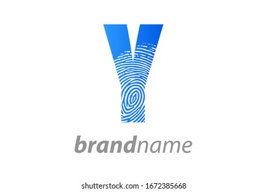 Modern illustration logo design initial Y finger Print.
