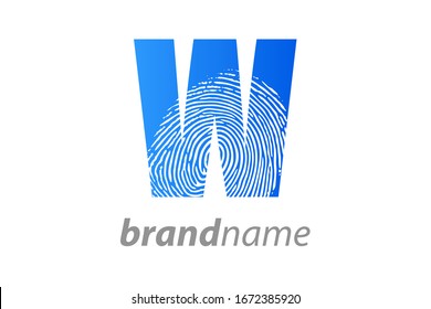 Diseño de logotipo de ilustración moderna Diseño inicial con dedo W.