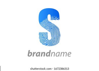 Modern illustration logo design initial S finger Print.