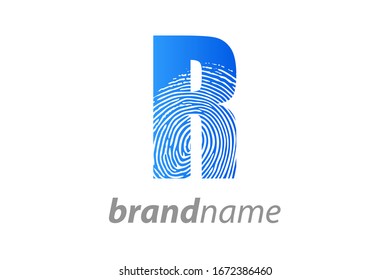 Modern illustration logo design initial R finger Print.