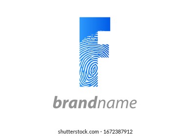 Diseño del logotipo de la ilustración moderna diseño inicial Impresión con dedo F.