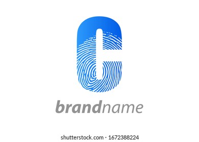 Diseño del logotipo de la ilustración moderna Diseño inicial C con dedo Imprimir.