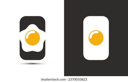 Modern illustration logo design initial O combine with fried egg.