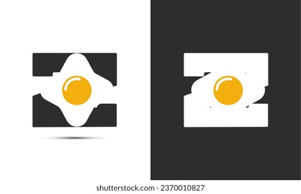 Modern illustration logo design initial Z combine with fried  egg.