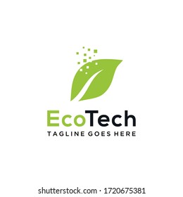Modern illustration natural leaf technology icon design logo concept icon template