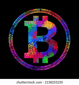 Modern illustration on cryptocurrency bitcoin for web news post in blog of t shirt print. 