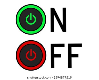 Modern illustration of on and off button