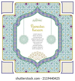 ilustración moderna color de fondo de estilo de corte de papel ramadan kareem