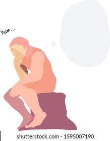 modern illustration of the thinker