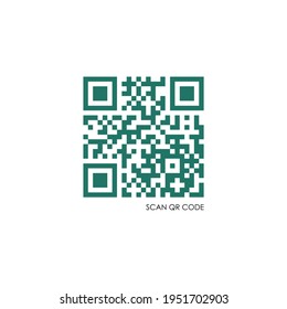 Modern illustration vector graphic of qr code, different with green color 