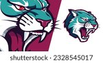 Modern Illustration of a Zombie Cougar: Captivating Logo Design for Sport and Esport Teams, Badges, and T-shirt Printing