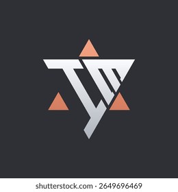 Modern IM Letter Logo Design with Geometric Triangle Elements. IM Logo Initials