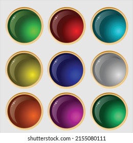 Modern image of buttons, red, green, yellow, blue. Used for web design, backgrounds, illustrations, posters, banners.