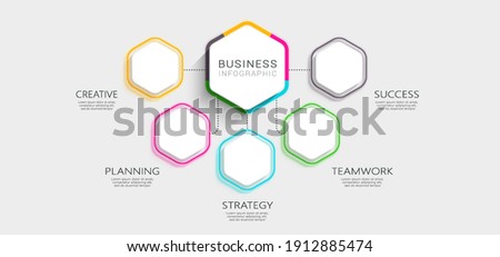 Modern Imitating Neon Thin Line Infographic Template with 5 Steps for Success. Business Process Chart with Options for Brochure, Diagram, Workflow, Timeline, Number Options. Vector EPS 10