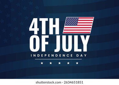Modern Independence Day banner with American flag.