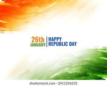 Modern Indian flag theme Republic day 26th january watercolor background vector