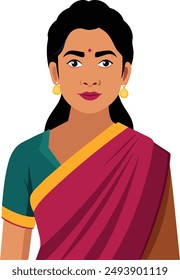 Modern Indian woman vector illustration