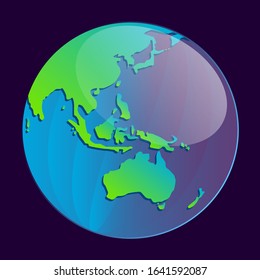 Modern Indoneisa Globe In The World Vector EPS 10