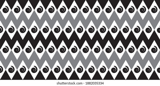 Modern Indonesian batik. Seamless pattern background with abstract ornaments. Hand draw illustration