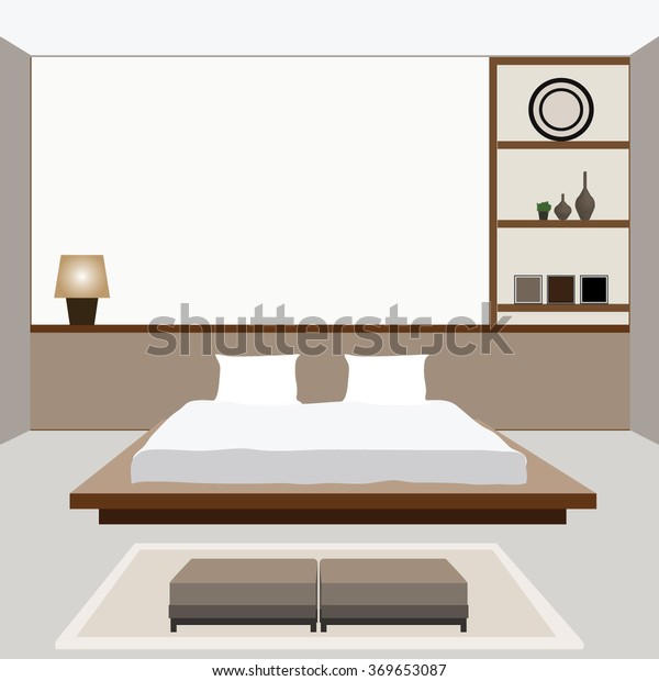 Modern Industrial Bedroom Stock Vector Royalty Free 369653087