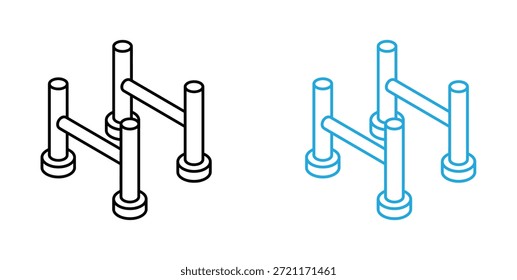 Estructuras de tuberías industriales modernas. Un icono de diseño único de barras pullup. Un icono de diseño único de barras pullup.