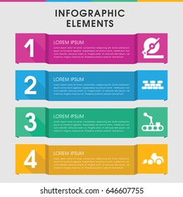 Modern industry infographic template. infographic design with industry icons includes circular saw. can be used for presentation, diagram, annual report, web design.