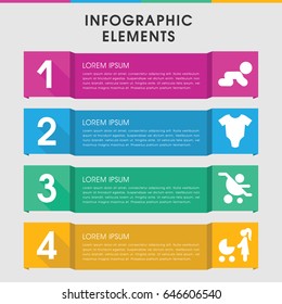 Modern infant infographic template. infographic design with infant icons includes baby onesie. can be used for presentation, diagram, annual report, web design.