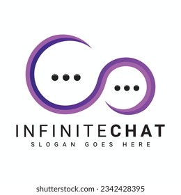 Modern Infinite Chat Logo Design Talk Conversation Logotype