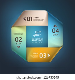 Modern infinite square origami style options banner. Vector illustration. can be used for workflow layout, diagram, step options, web design, number options, infographics.