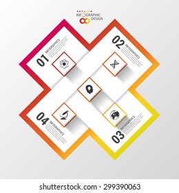 Modern infinite square origami style options banner. Vector illustration