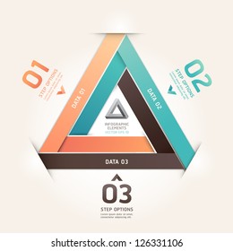 Modern infinite triangle origami style number options banner. Vector illustration. can be used for workflow layout, diagram, step options, web design, infographics.