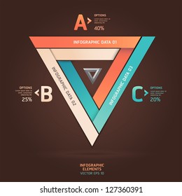 Modern infinite triangle origami style options banner. Vector illustration. can be used for workflow layout, diagram, step options, web design, number options, infographics.