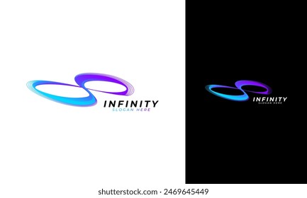 Diseño moderno del logotipo del infinito. Símbolo de Tecnología con bucle o concepto ilimitado. Icono de Vector futurista