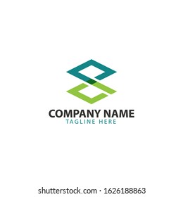 modern infinity logo on box green and blue color