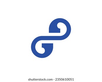 modern infinity loop letter GG or GO logo design